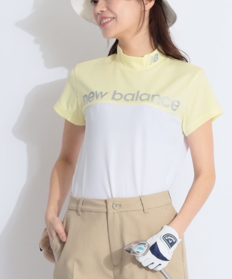 【超特価sale開催】  ニューバランスゴルフ NB 【吸汗速乾】メッシュ切替モックネック メンズウェア