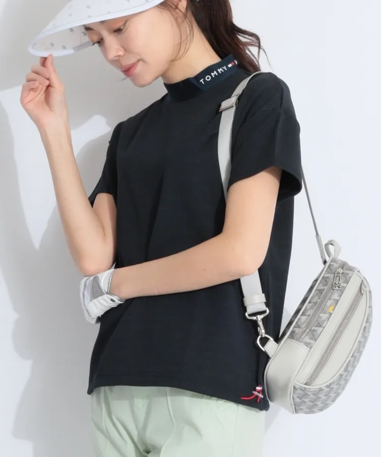 美品■St ANDRWES■襟ロゴ モックネック シャツ 吸水速乾 DRY LL 美品 St ANDRWES 襟ロゴ モックネック シャツ 吸水速乾 DRY LL