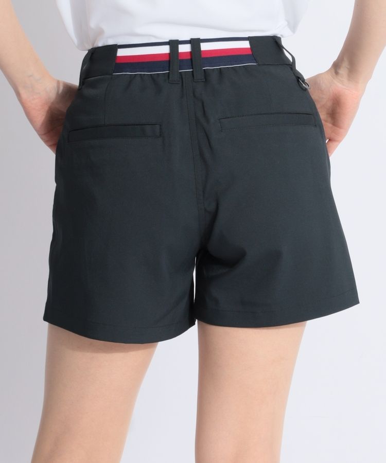 新品 トミーヒルフィガー ストレッチ ショートパンツ 38 黒 ゴルフにも トミーヒルフィガーゴルフ TH 【ストレッチ】フロントタック