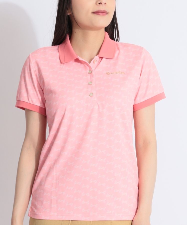 レザレクション RR 【UV吸水速乾】バイカラーリブ総柄プリント半袖