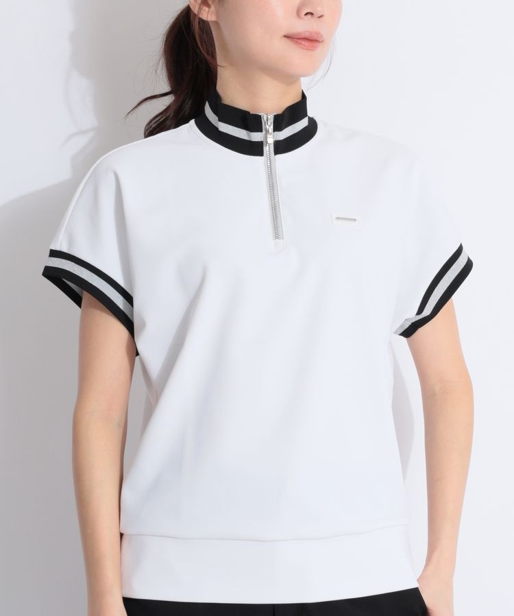 【未使用タグ付】ランバンスポール　半袖ポロシャツ　ゴルフ　白　レディース　38 LANVIN SPORT ランバン スポール 半袖ポロシャツ ホワイト系 38