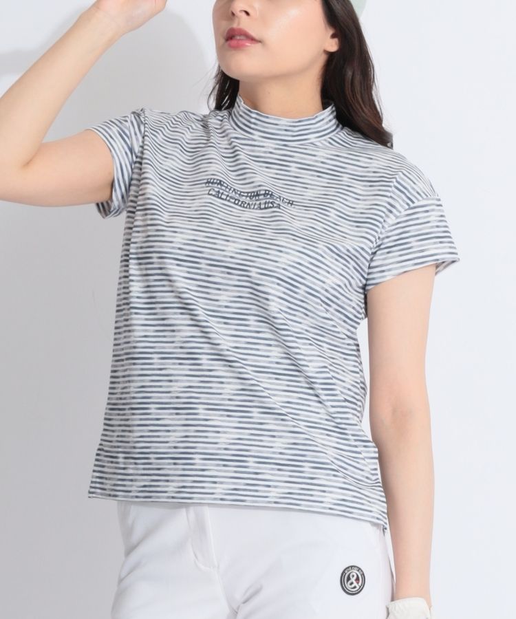 トラヴィスマシュー TM 【リサイクル】水彩ボーダー柄モックネック半袖