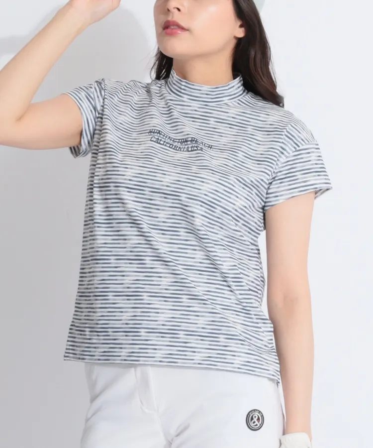 トラヴィスマシュー TM 【リサイクル】水彩ボーダー柄モックネック半袖