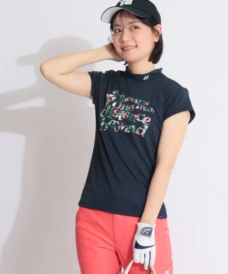 ヨネックス YX 【高通気】グラフィックロゴプリント半袖モックネック