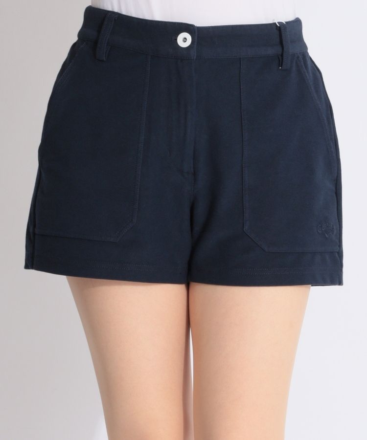 【8WAYストレッチ】カラバリ豊富バックウエストロゴショートパンツ