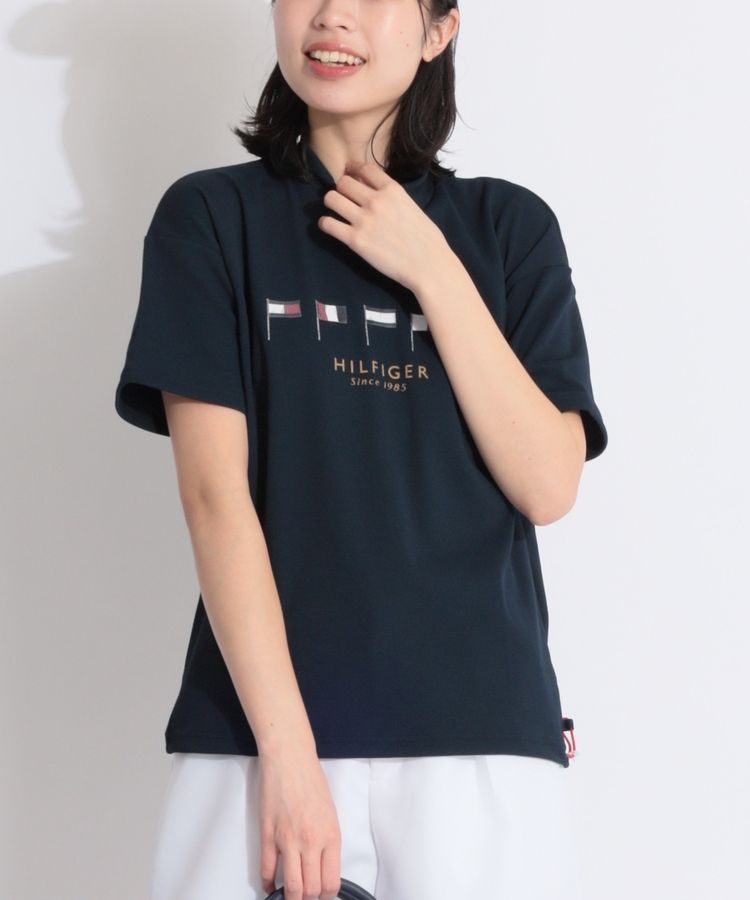 トミーヒルフィガーゴルフ 半袖 モックネック М ブラック カジュアルゴルフドットコムby PALM SPRINGSにTOMMY HILFIGER