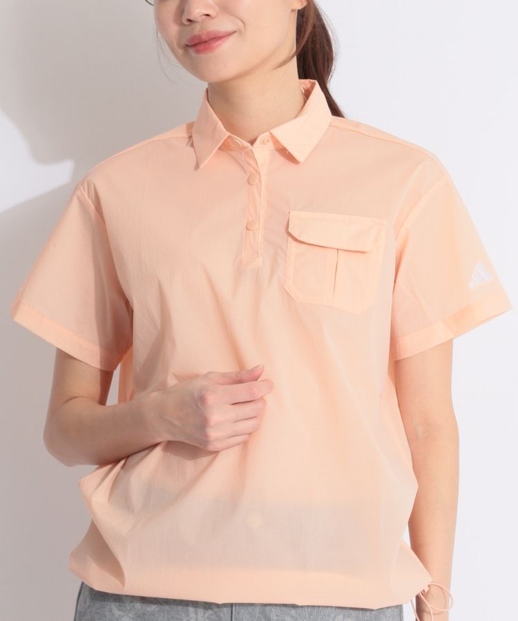 アディダスゴルフ AG バックプリントシースルー半袖ポロシャツ