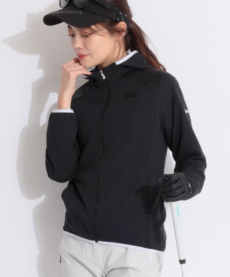 【美品】TITLEISTタイトリスト ジップフードパーカー レディースL 黒 美品】TITLEISTタイトリスト ジップフードパーカー レディースL