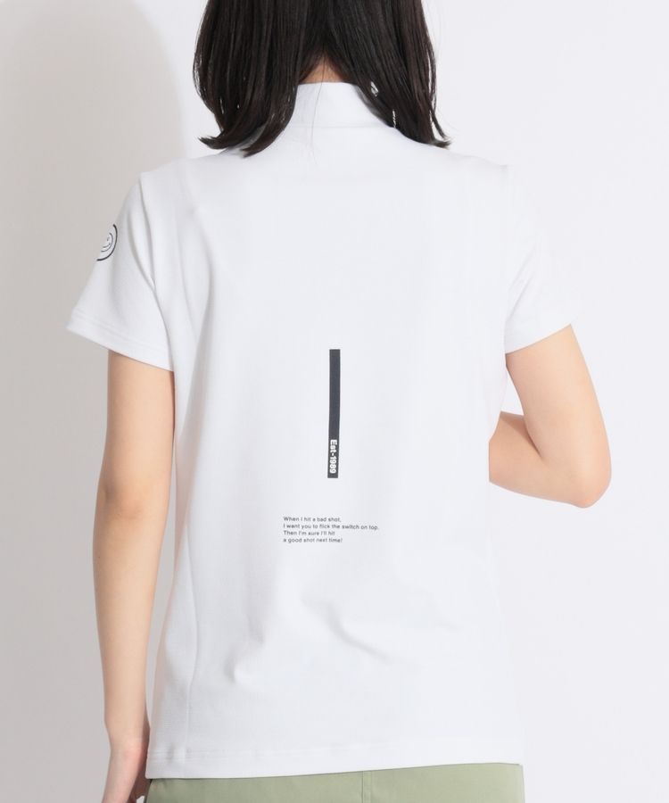 【日本製】 パーリーゲイツ モックネックカットソー スリーブロゴ サイズ5 パーリーゲイツ PG 【ストレッチ】スリーブロゴモックネック半袖