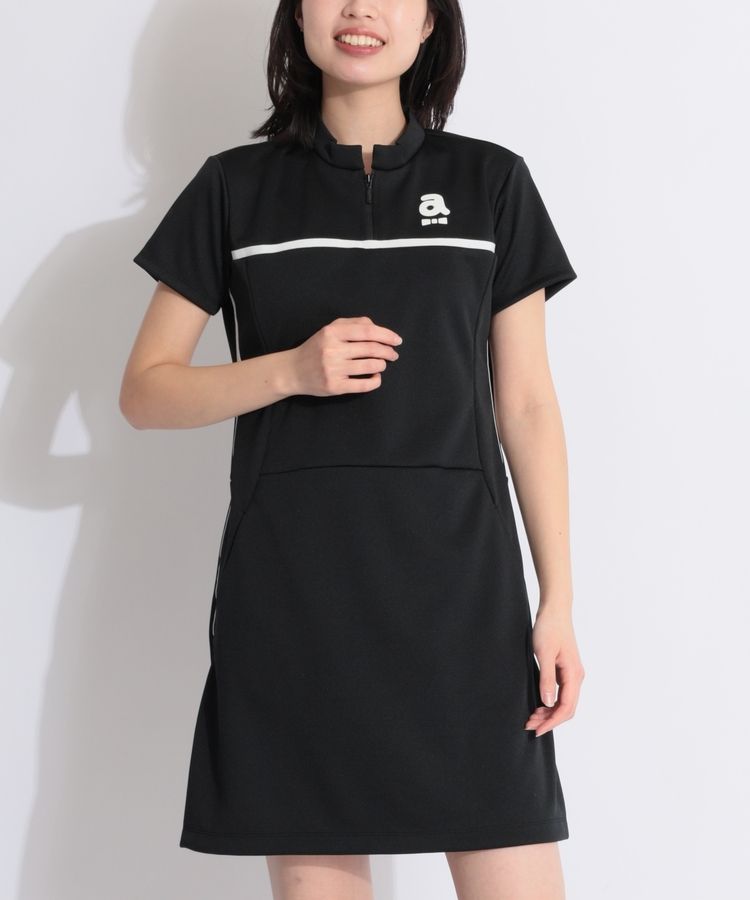 アルチビオ AR グログランリボンハーフジップ半袖ワンピース