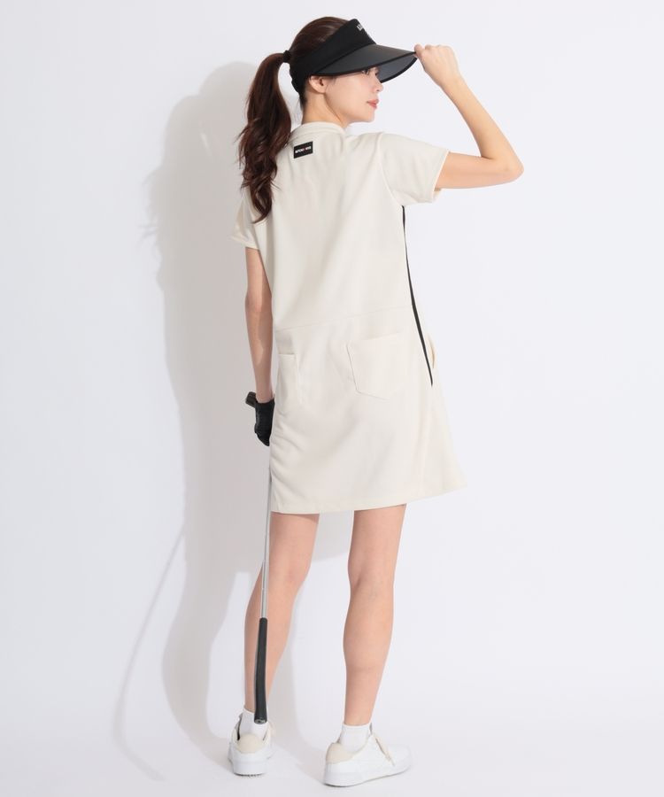 アルチビオ AR グログランリボンハーフジップ半袖ワンピース