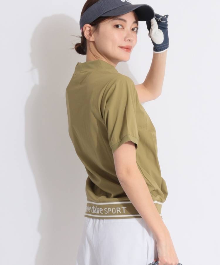 MC 【8WAYストレッチ】裾ロゴモックネック半袖カットソー