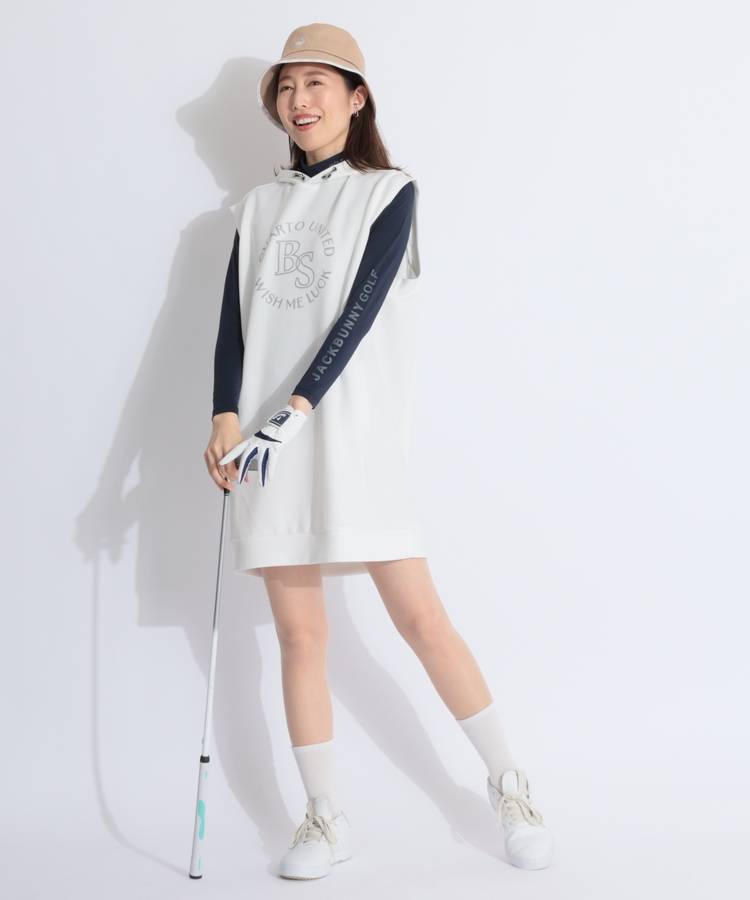 ジャックバニー JB 【涼感断熱】スリーブロゴ長袖モックネック