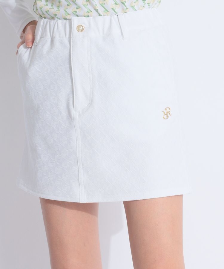 【新品】レザレクション　スカート　白　Sサイズ レザレクション RR 総柄ジャガードスカート レディースゴルフ