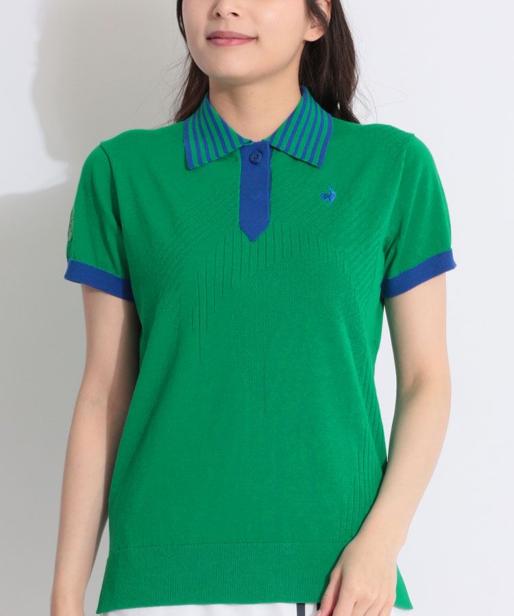 ★新品未使用　1PIU1UGUALE3　ゴルフニットポロシャツ　IV　グリーン系 ☆新品未使用 1PIU1UGUALE3 ゴルフニットポロシャツ IV グリーン