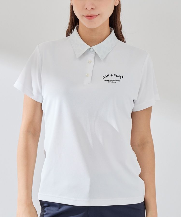 ジュン＆ロぺ JR 【速乾ストレッチ】衿アニマル柄カノコ半袖ポロシャツ