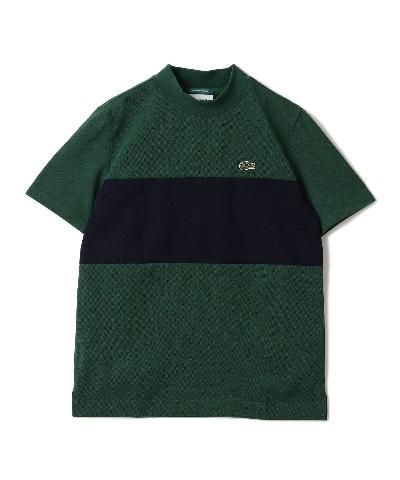 ビームスゴルフ　レディース　モックネック　半袖　Lサイズ グリーン ビームスゴルフ BE 【LACOSTE】パネル切替モックネック半袖