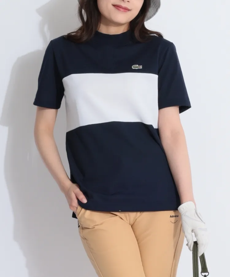 ビームスゴルフ BE 【LACOSTE】パネル切替モックネック半袖