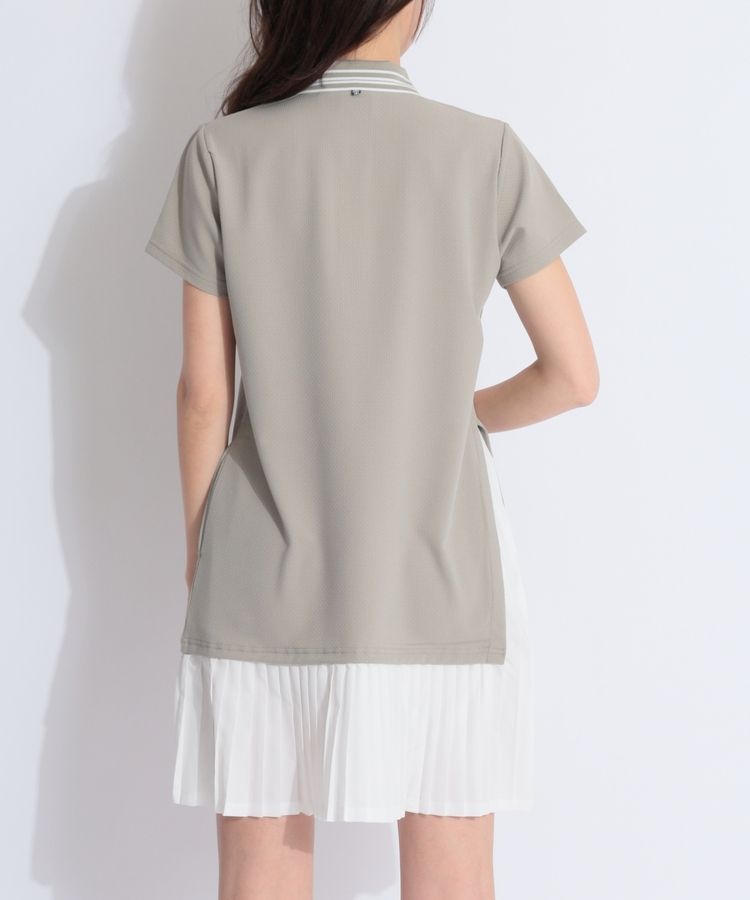 フィドラ FD 【吸汗速乾】アシメプリーツ半袖ポロワンピース