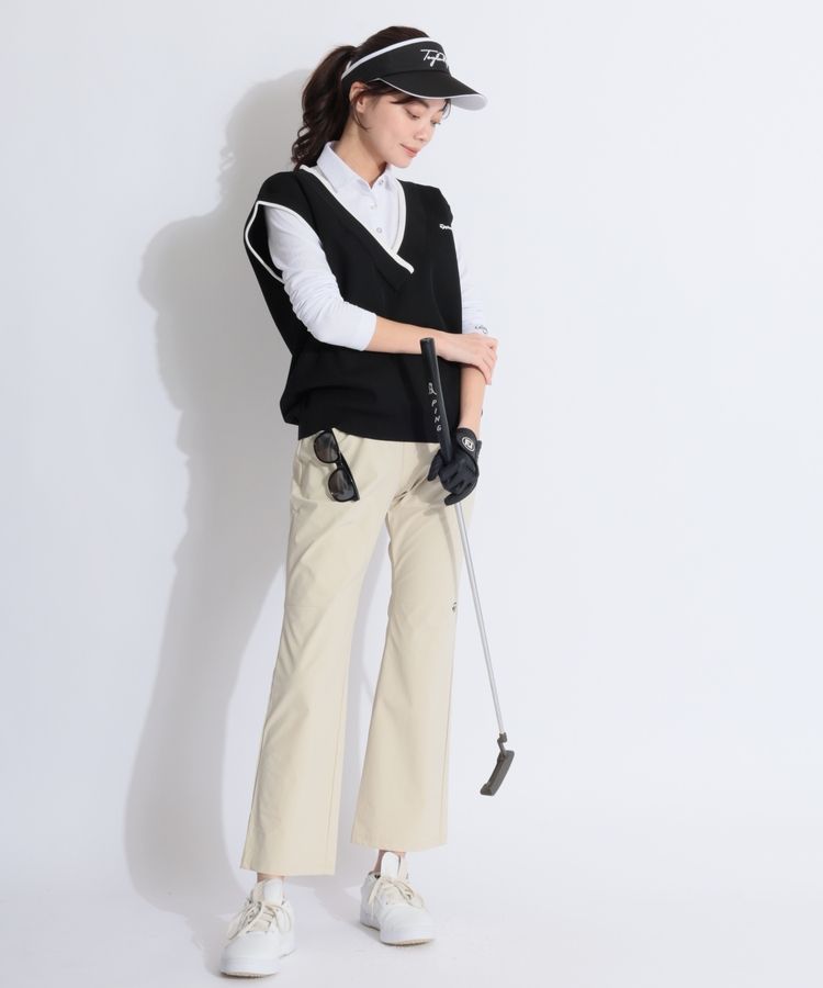 ユナイテッドアローズ × テーラーメイド ストレッチパンツ ゴルフ ベージュ S テーラーメイドゴルフ TG 【撥水ストレッチ】ウエスト切替フレア