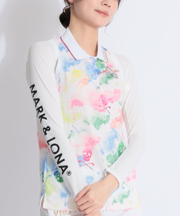 マーク＆ロナ ML アシメロゴプリント2WAYボレロ型アームカバー