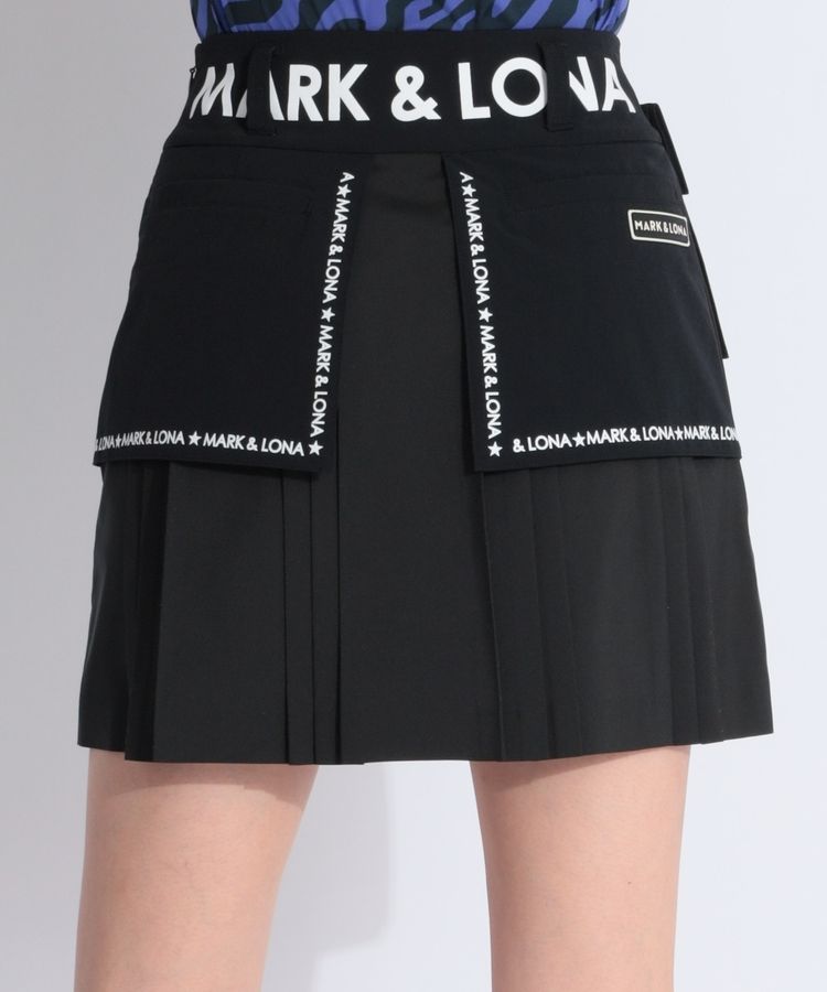 マーク＆ロナ ML 一体型ぺチパンツ付サイドプリーツ切替スカート