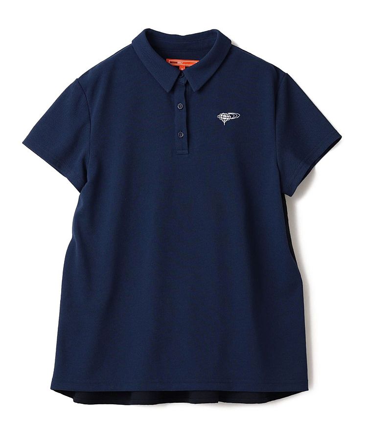 ☆BEAMS GOLF☆ バックティアードポロシャツ ネイビー　size M ビームスゴルフ BE バックティアード半袖ポロシャツ レディース