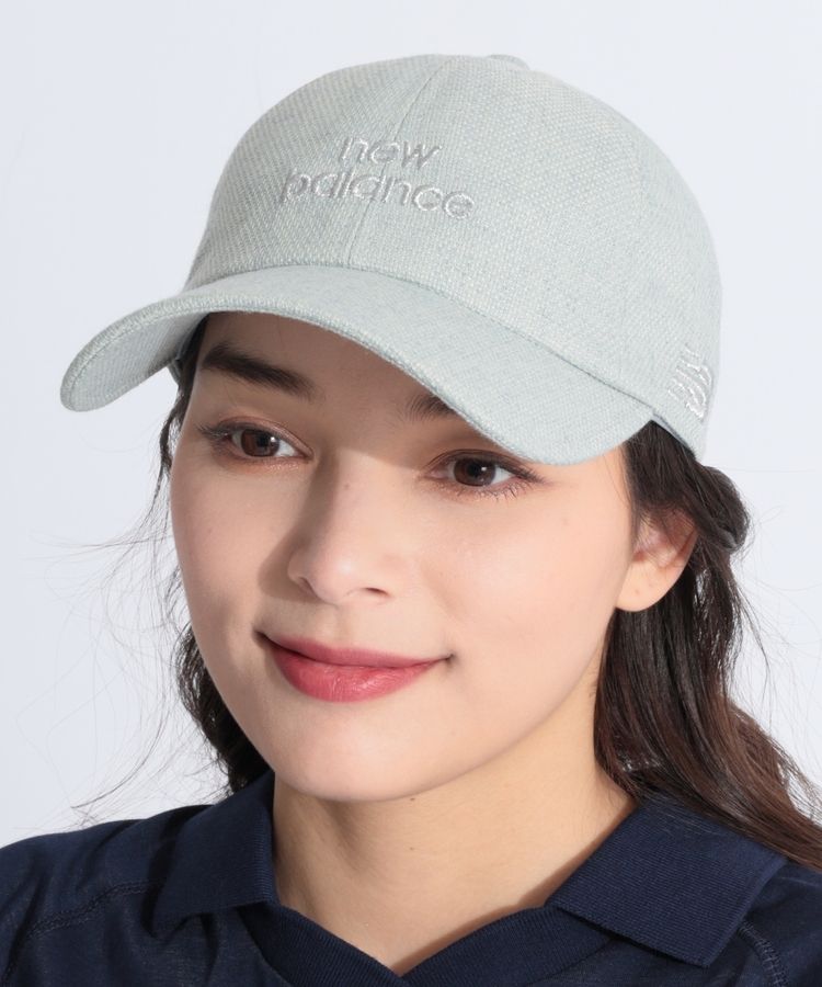 ニューバランスゴルフ NB ラメ混ロゴ刺繍ツイード風キャップ