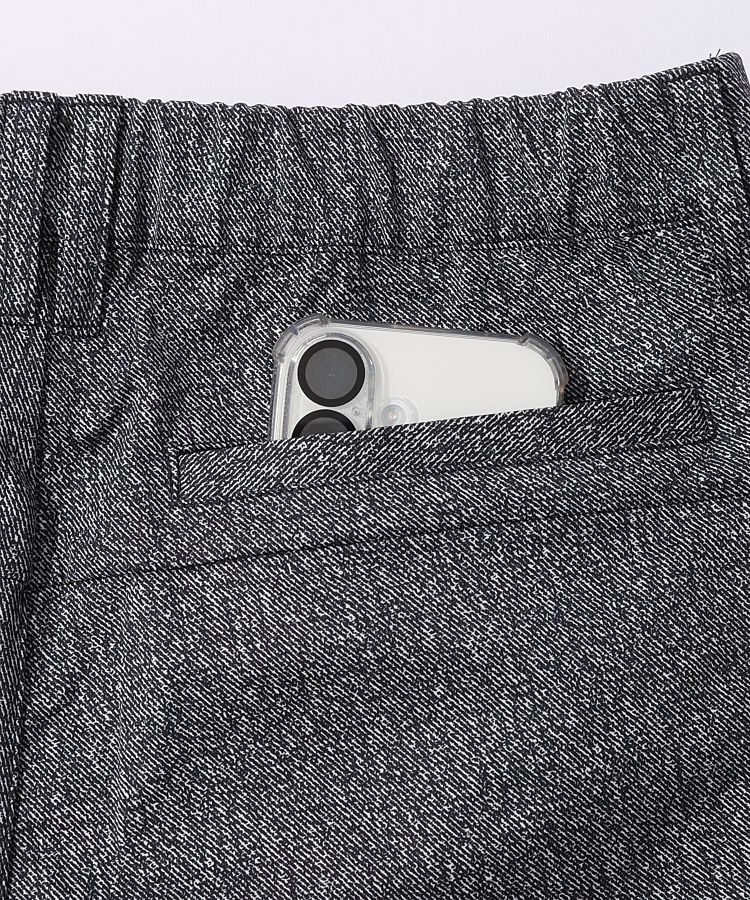 パーリーゲイツ　異素材切り替えストレッチパンツ　サイズ4　ネイビー　美品 パーリーゲイツ PG 【ストレッチ】異素材切替ロゴテーパード