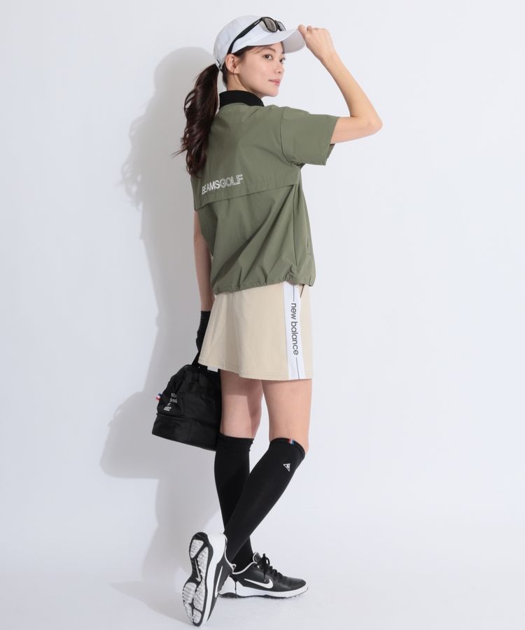 新品　BEAMS GOLF ビームスゴルフ　半袖ハーフジップシャツ　S ビームスゴルフ BE 【撥水ストレッチ】ハーフジップ半袖プル