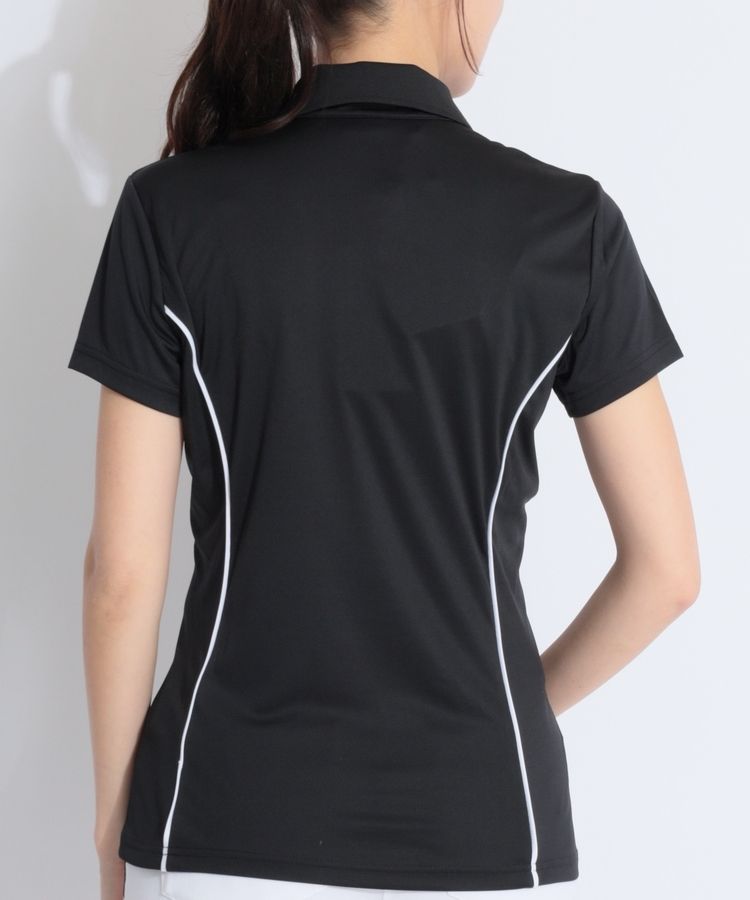 ゴルフ ジェイリンドバーグ レディース トップス 半袖（ブラック） ジェイリンドバーグ JL 【速乾ストレッチ】ライン半袖ポロシャツ