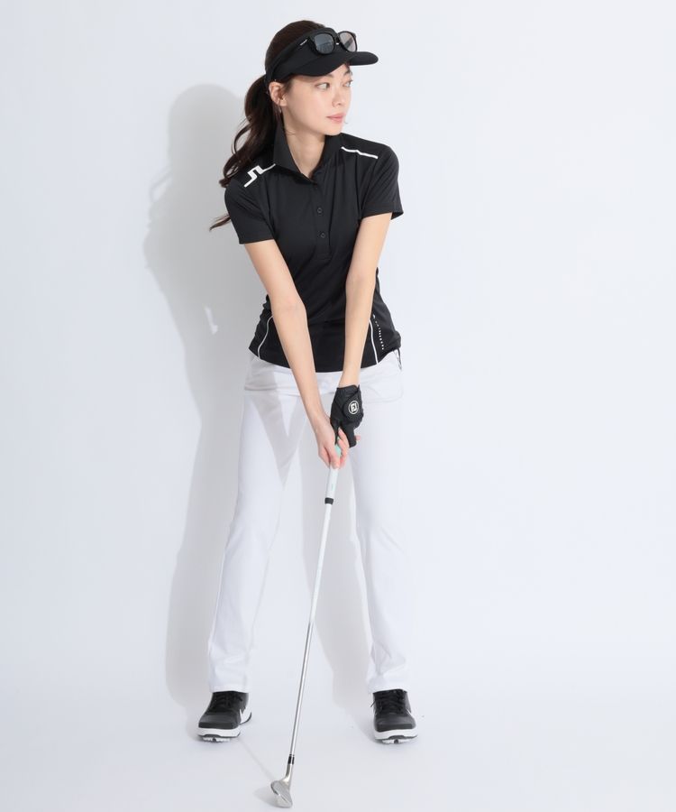 【即発送】ゴルフ ジェイリンドバーグ レディース 半袖 トップス（Sサイズ） ジェイリンドバーグ JL 【吸水速乾】プリーツ切替ポンチ半袖ワンピース