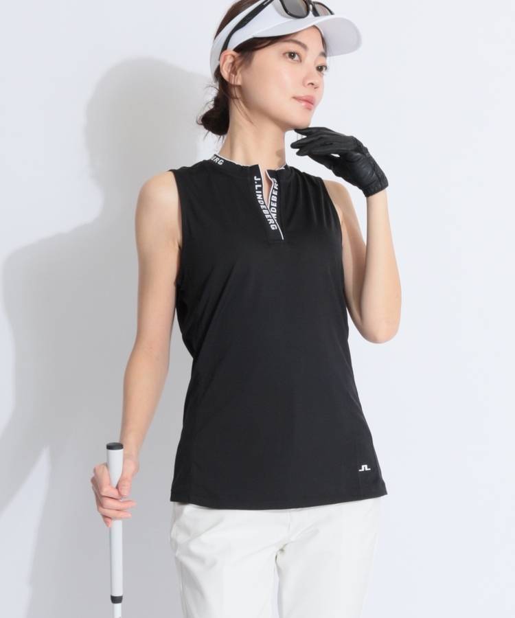 JL 【4WAYストレッチ】スキッパーノースリーブカットソー