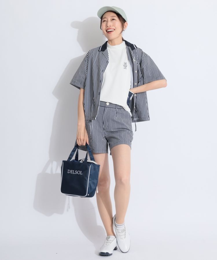ストライプ柄 グレー ショートパンツ LACOSTE】美品☆メンズグレー ストライプ柄 ショートパンツ☆L