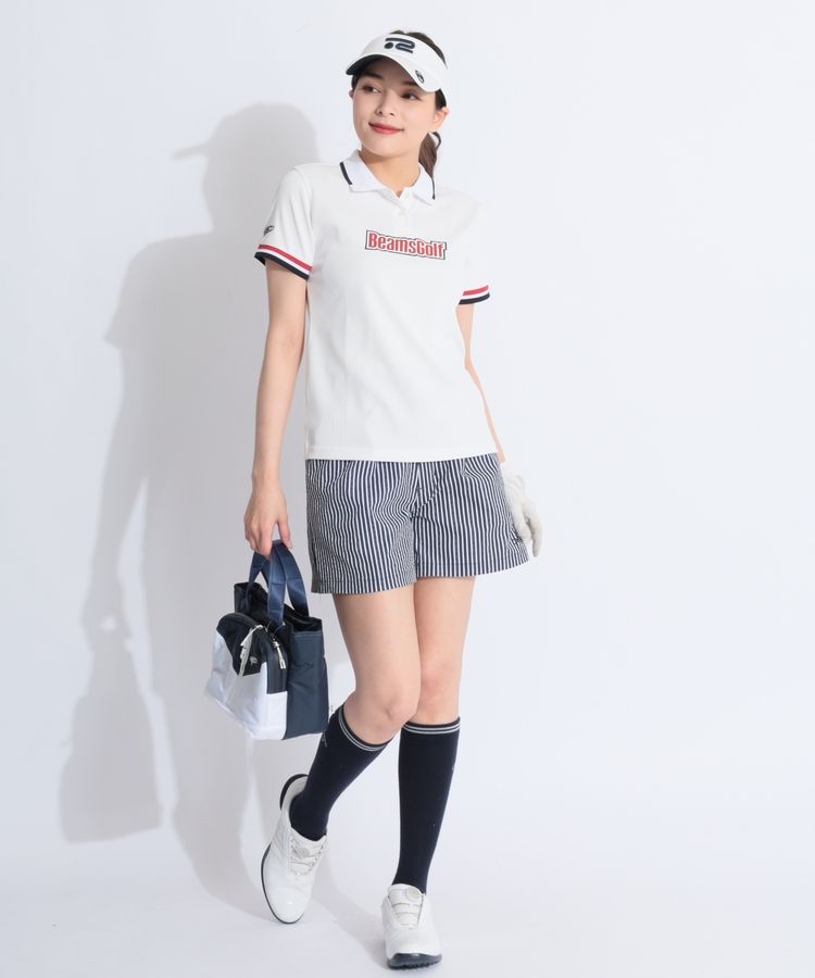 ピン PN 【速乾ストレッチ】ストライプ柄シアサッカーショート