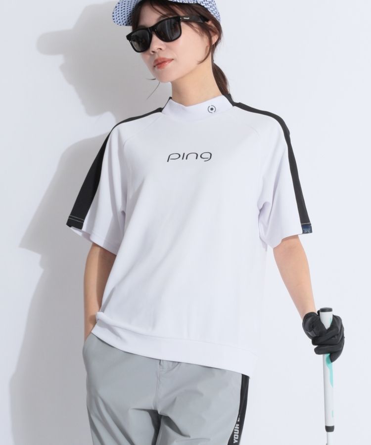 スーパーセール 半額タイムセール ピン PN 【汗じみ防止】バックプリントモックネック半袖 メンズウェア