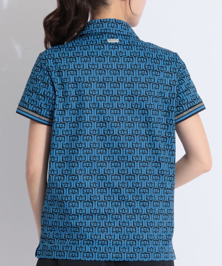 セントアンドリュース SA 【リサイクル】ロゴウェーブ柄半袖ポロシャツ