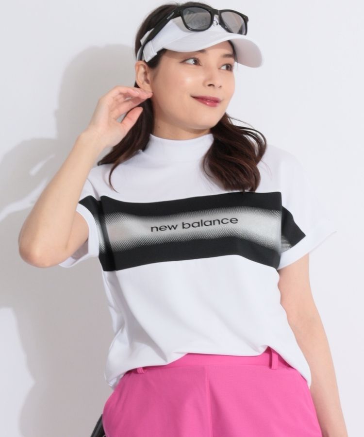 美品new balance ゴルフモックネックとスカート ニューバランスゴルフ NB 【UV接触冷感】パネル切替モックネック