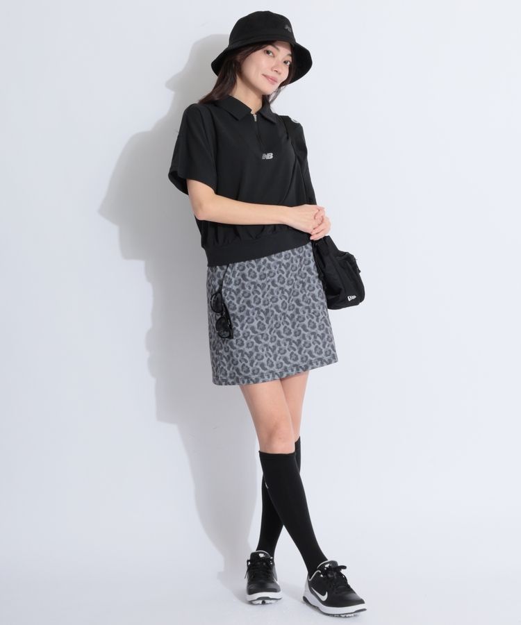 新品 ニューバランス ゴルフ セットアップ 半袖ポロシャツ スカート 上下 ニューバランスゴルフ NB 【吸水速乾UV】ドットロゴハーフジップ半袖