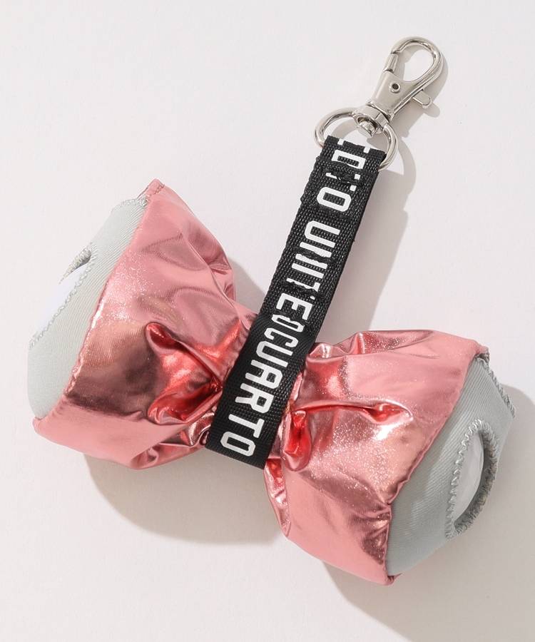 CU メタリックリボンボールポーチ