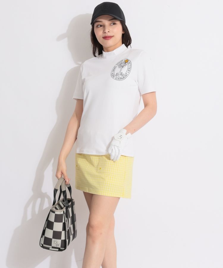 【ZOY美品】ゴルフ推奨❗️軽量シアーサッカーギンガムチェックスカート アディダスゴルフ AG ギンガムチェック一体型ペチパンツスカート