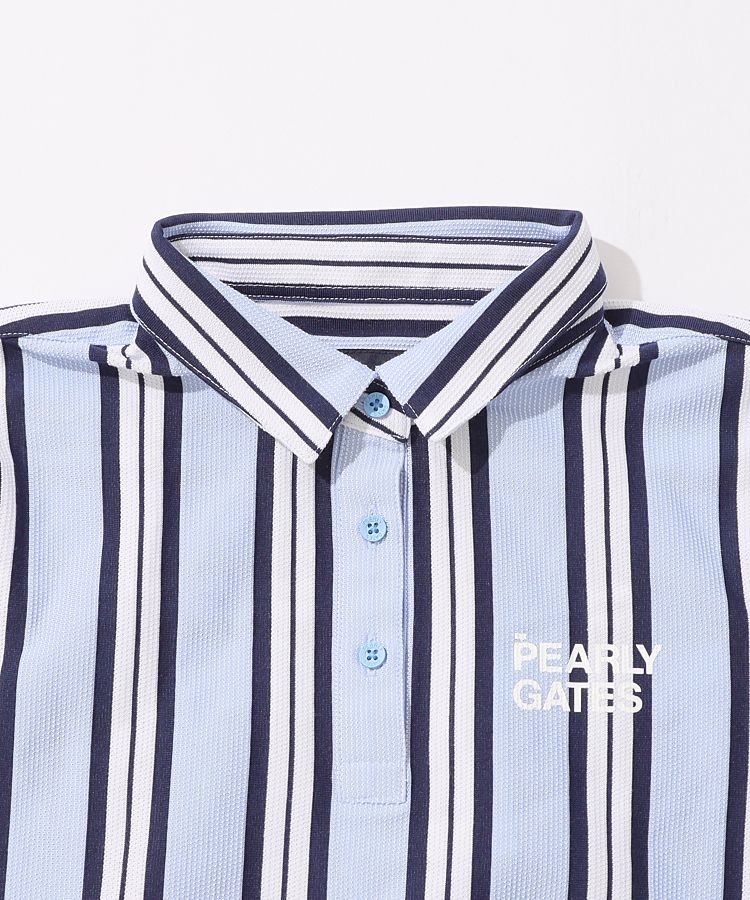 パーリーゲイツ PG バックギャザーストライプポロシャツ レディース