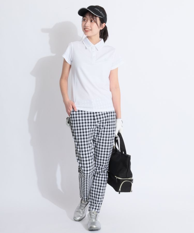 新品】ビバハート ゴルフウェア ポロシャツ 刺繍ロゴ入り 白×メッシュ