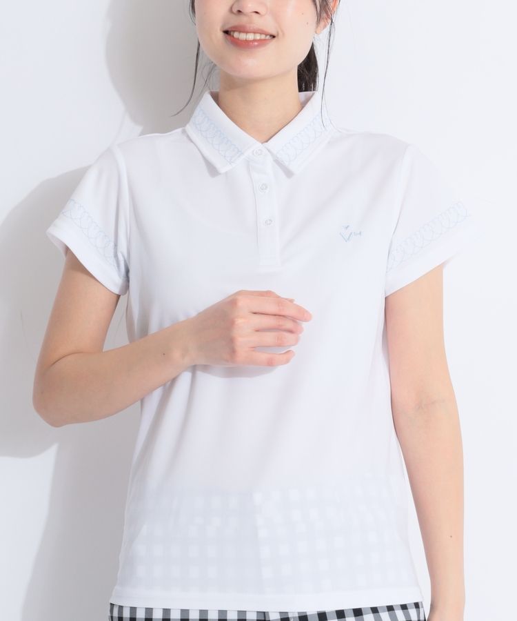ビバハート VH 【吸水速乾UV】ハート刺繍カノコ半袖ポロシャツ