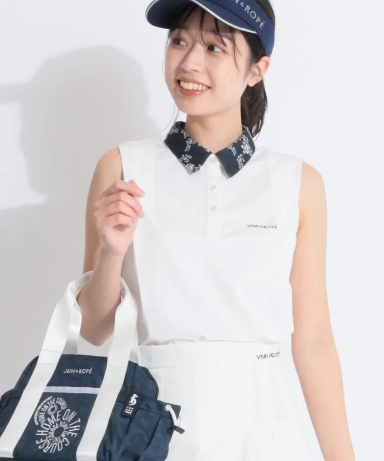 新品　VIVA HEARTゴルフウェアセット ノースリーブポロシャツとスカート VIVA HEART ビバハート ノースリーブポロシャツ とスカートセット 新品