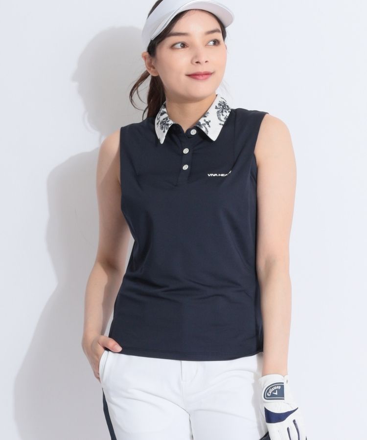 ビバハート VH 【吸水速乾ストレッチ】フラワープリントネック