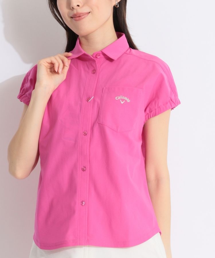 キャロウェイ CA 【かざあなメッシュ】フレンチスリーブシャツ