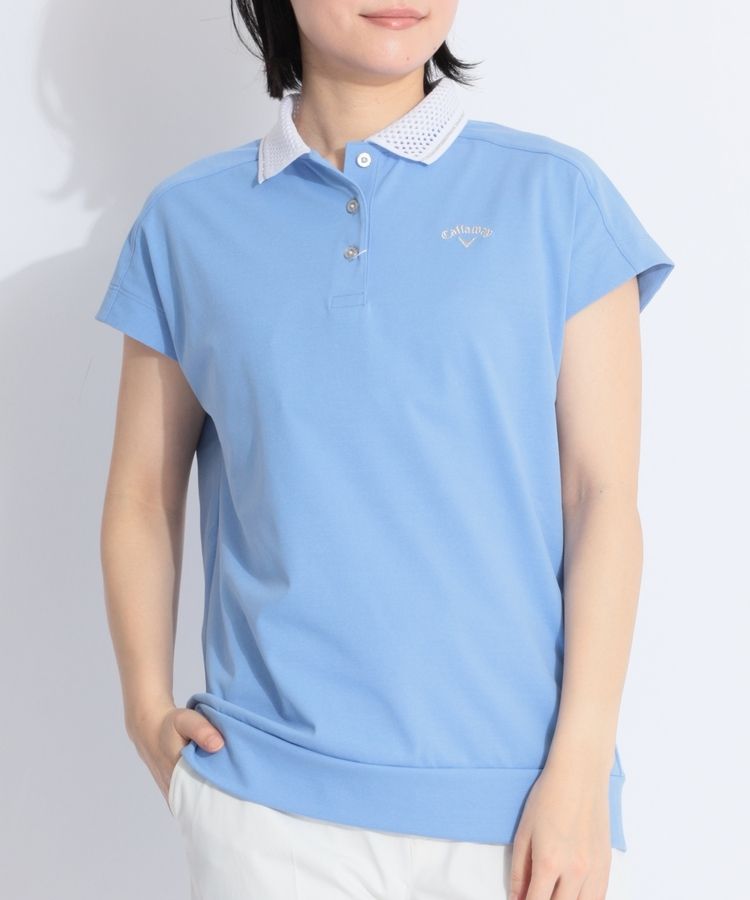 キャロウェイ CA 【冷感UV】透かし衿フレンチスリーブポロシャツ