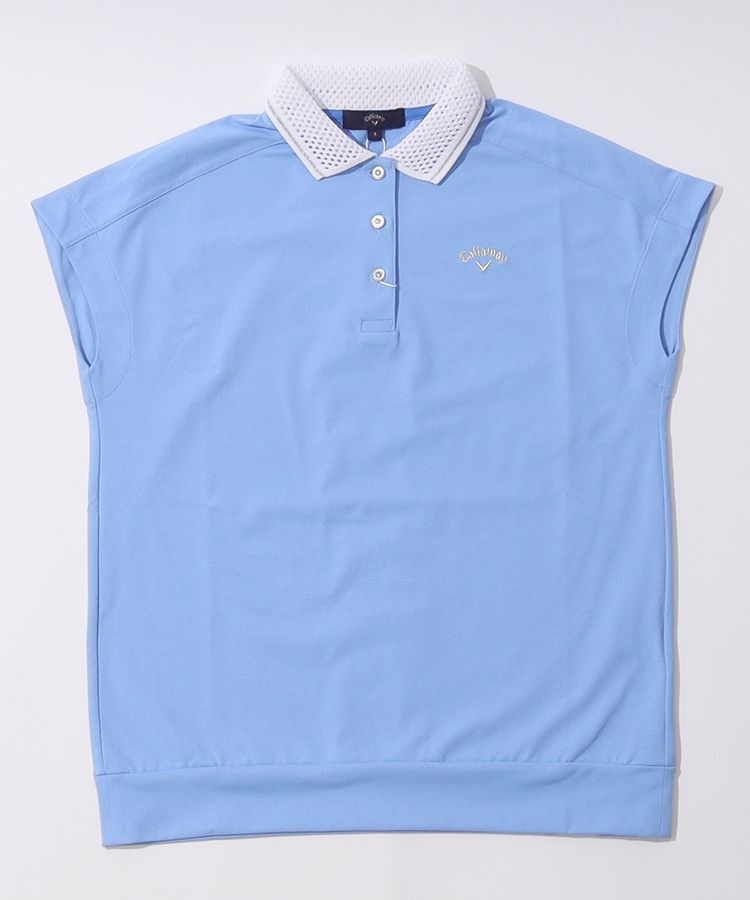 キャロウェイ CA 【冷感UV】透かし衿フレンチスリーブポロシャツ