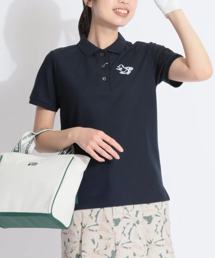 マンシングウェア MW 異なるペンギン刺繍カノコ半袖ポロシャツ